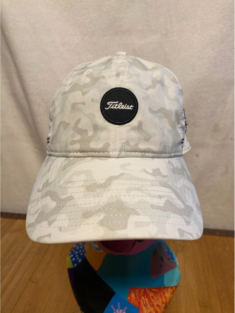 Titleist Boardwalk Camo Golf Hat Mens Adjustable White Gray Strapback Cap modern